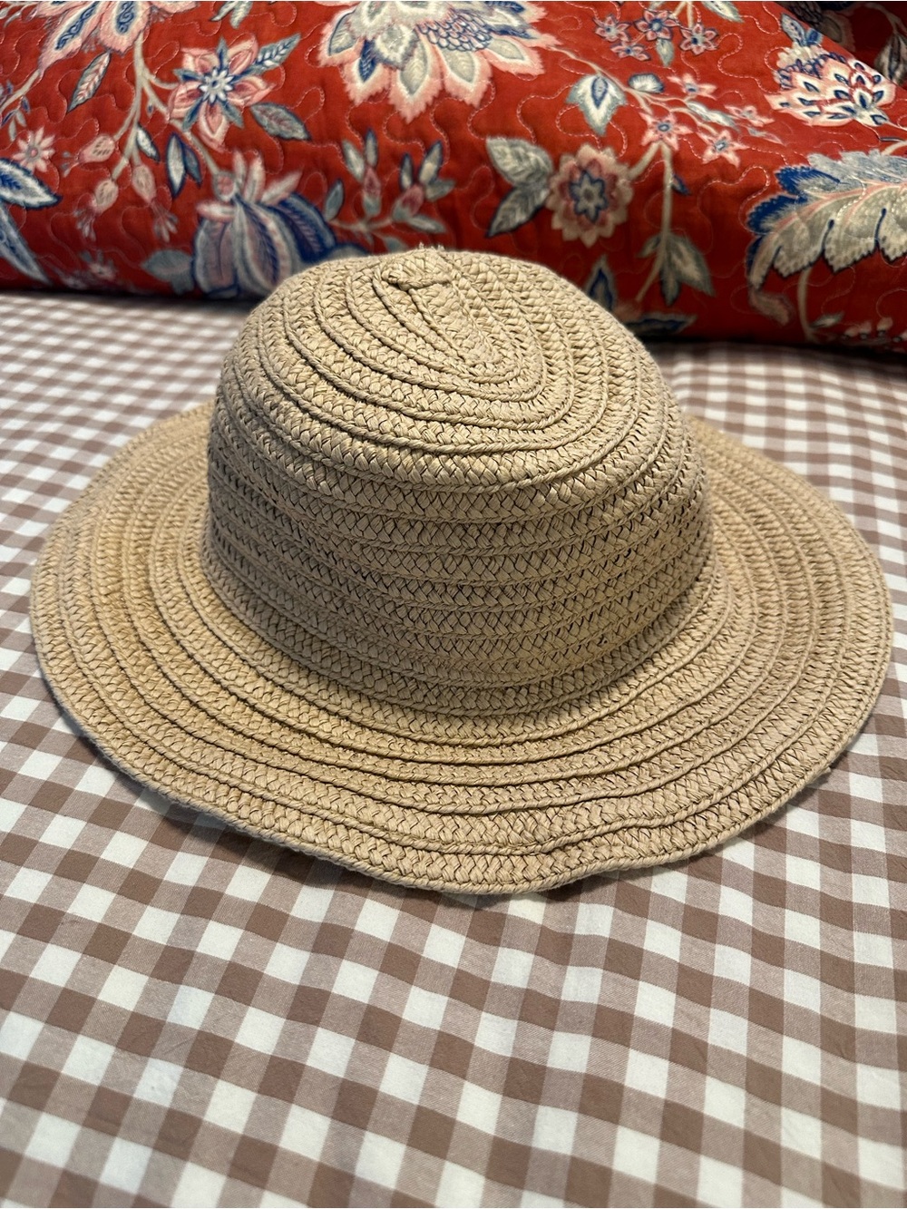 Madewell Beige Braided Straw Floppy Sun Hat